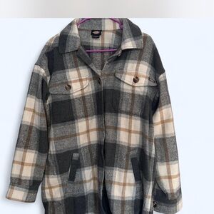 Dickies Plaid Women's Jacket in Gray and Brown
